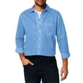 thumbnail image 4 of EHRWE Men's Shirts Male Denim Shirt Long Sleeve Jean Work Shirts Regular Fit Button Down Shirts With Pockets Hawaiian Vacation Clothes, 4 of 4