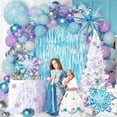 thumbnail image 6 of 212pcs Frozen Balloon Arch Garland Kit, Blue Purple White Balloons with Fringe Curtain Snowflake Balloons Birthday Banner for Winter Wonderland 3th 4th Frozen Birthday Party Decorations, 6 of 7