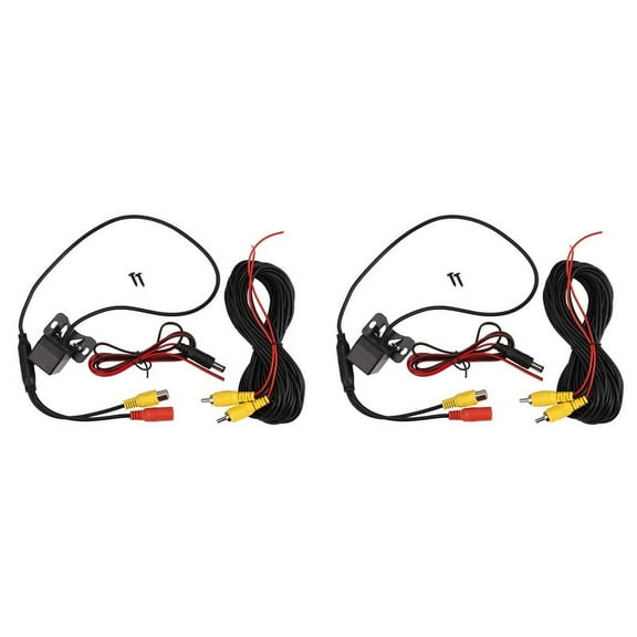 2X Car Rear View Camera Universal Backup Parking Camera 8 LED Night Visible Waterproof 170 Wide Angle HD Color Image,2 x Camera 2 x Video Cable 2 Cable 2 x User Manual,black
