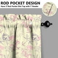 thumbnail image 5 of Farmhouse Bohemian Curtains 24" Short - 3 Panel Floral Vintage Set with Rustic Botanicals, Rod Pocket, 5 of 5