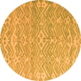 thumbnail image 1 of Ahgly Company Indoor Round Abstract Orange Modern Area Rugs, 5' Round, 1 of 4
