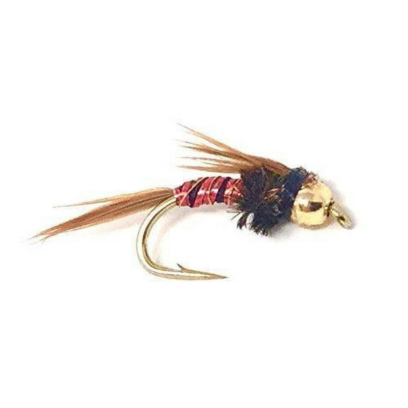 Fly Fishing Nymph Flies for Trout - One Dozen Bead Head Lightning Bug Wet Flies - 3 Sizes