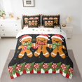 thumbnail image 2 of Homewish Children Christmas Gingerbread Man 7-Piece Bedding Comforter Set,Red Geometric Stripes King Bedding Sets,Happy Xmas Ultra Soft Bed Sheets,Ultra Soft Home Decor,Reversible, 2 of 8