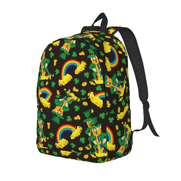 Easygdp Happy St. Patrick's Day Mochila de Lona Resistente para Laptop, Compatible con Laptops de 15 a 17 pulgadas, Ideal para Escuela, Trabajo y Viajes-Small