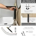 thumbnail image 4 of Stylish 12" Ht Single Handle Matte Black & Brushed Gold Vessel Bathroom Faucet B-122NG, 4 of 13
