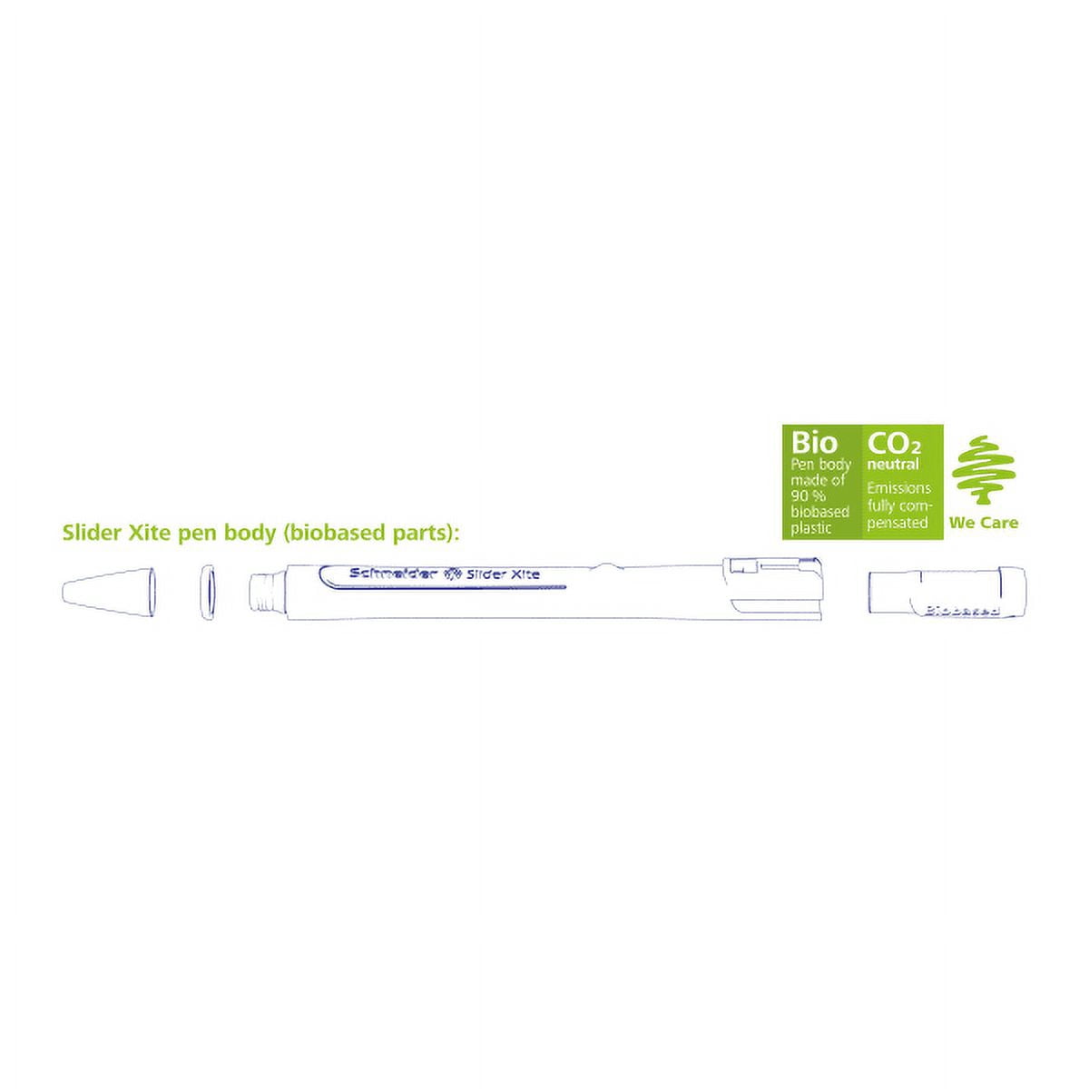Schneider Slider Xite XB Refillable + Retractable Ballpoint Pen, 1.4 mm, Blue Ink, Box of 10 Pens