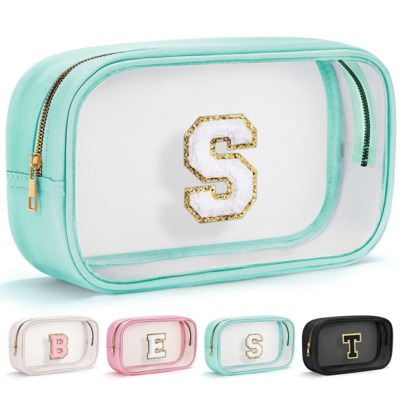 Neceser de viaje transparente YOOLIFE Initial, azul