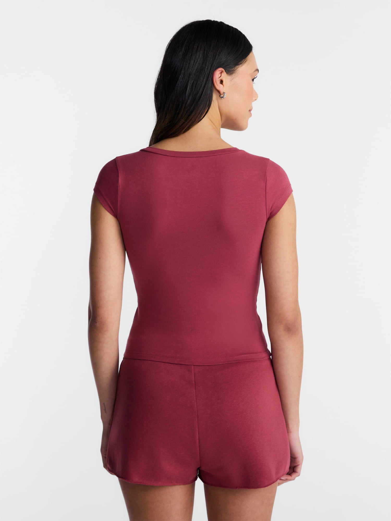 No Boundaries Surplice Top with Cap Sleeves, Women’s XXS-XXL