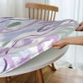 thumbnail image 4 of YFYANG Round Fitted Table Cloth, Waterproof Purple Abstract Watercolor Graffiti Pattern Polyester Table Cover, Indoor Outdoor Decorative Tablecloths with Elastic Edge, 4 of 7