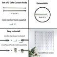 thumbnail image 2 of Evideco Adjustable Small Cafe Curtain Rod Set of 2, 16"-24", Chrome Finish, 2 of 5