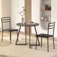 thumbnail image 4 of VECELO 3 Piece Dining Table Set with 2 Chairs, Small Kitchen Table Set for 2, Metal Frame and Wood Table Set for Dining Room, Living room, Small Spaces, Marble Black, 4 of 10