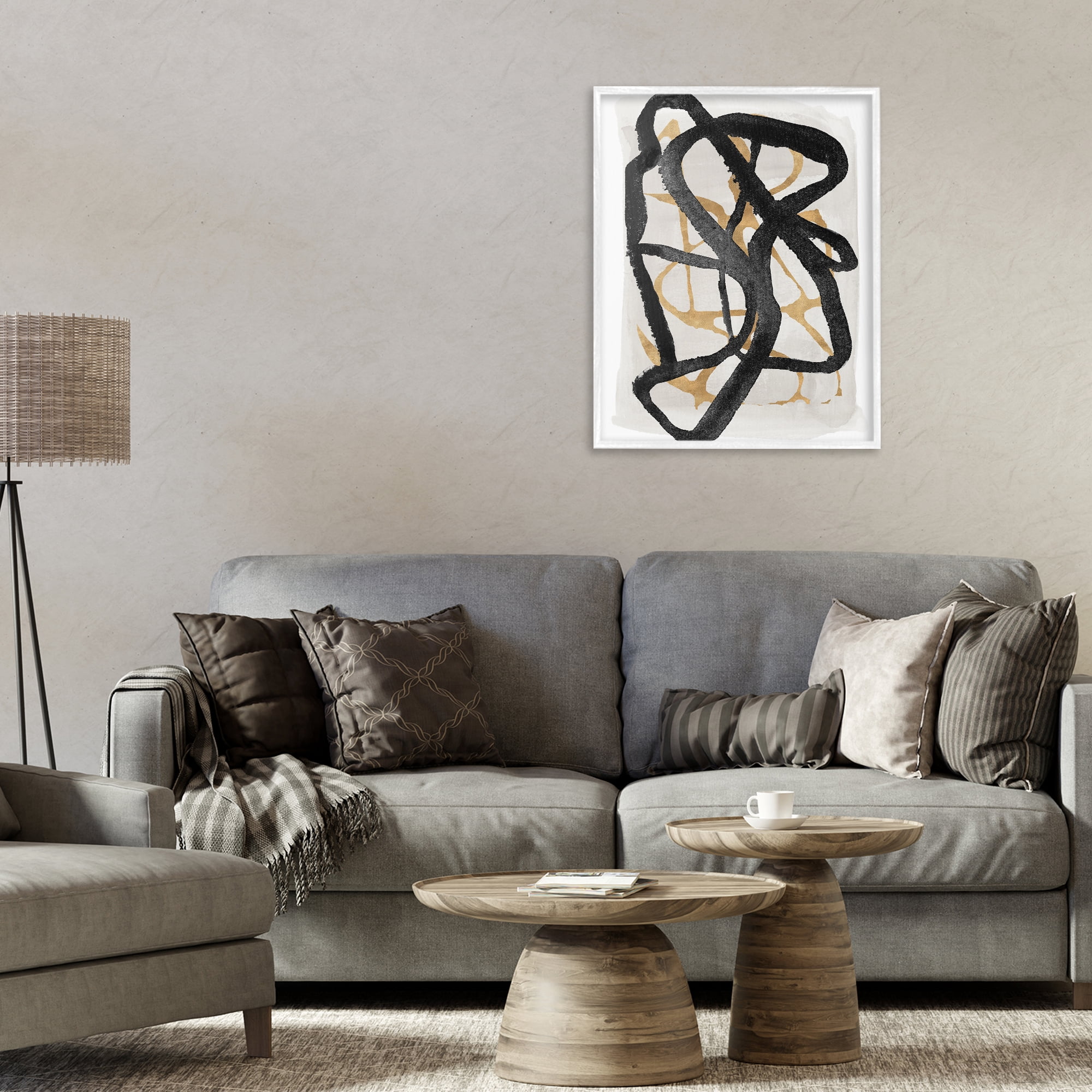 Stupell Industries Expressive Hindsight in Black White Framed Giclee Art, design by Lucille Price