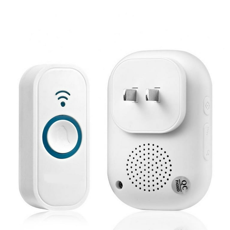 VANLOFE Wireless Doorbell Waterproof Mini House Door Bell Kit 590ft Range  with 58 Ringtones & 4 Level Adjust-able Volume Self-powered Transmitter