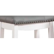 Angel Line Cambridge 24 Padded Saddle Stool, White w/ Gray Cushion, Set of 2