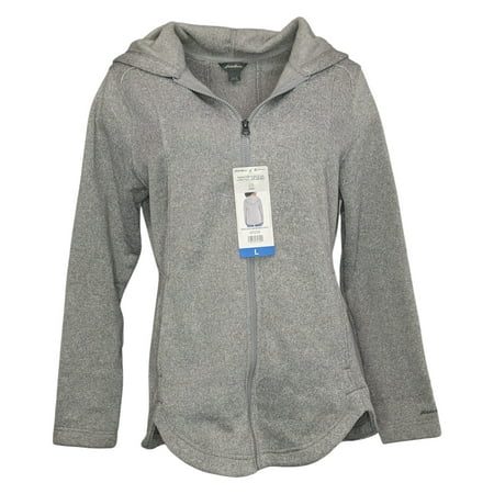 Eddie Bauer Women's Jacket Sz L Reg Full Zip Hooded Gray