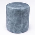 thumbnail image 2 of Omax Decor MADDOX 16" Round Ottoman Pouf Stool Footstool in Blue Velvet, 2 of 5