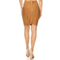 thumbnail image 5 of Women's Solid Zipper Stretch Striped Fitted Bandage Bodycon Mini Pencil Skirt, 5 of 6
