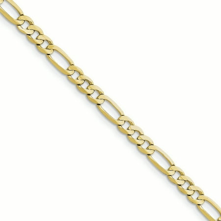 10k Figaro Anklet - 10K Yellow Gold 5.25 MM Concave Figaro Link Anklet Bracelet,9 MSRP $764