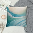 thumbnail image 2 of COMIO Beach Watercolor Blue Pillow Covers Sea Ocean Nature Scenery Decorative Throw Pillows Pillowcase Square Cushion Case for Couch Sofa Bed Bedroom Car Living Room,Blue, 2 of 5