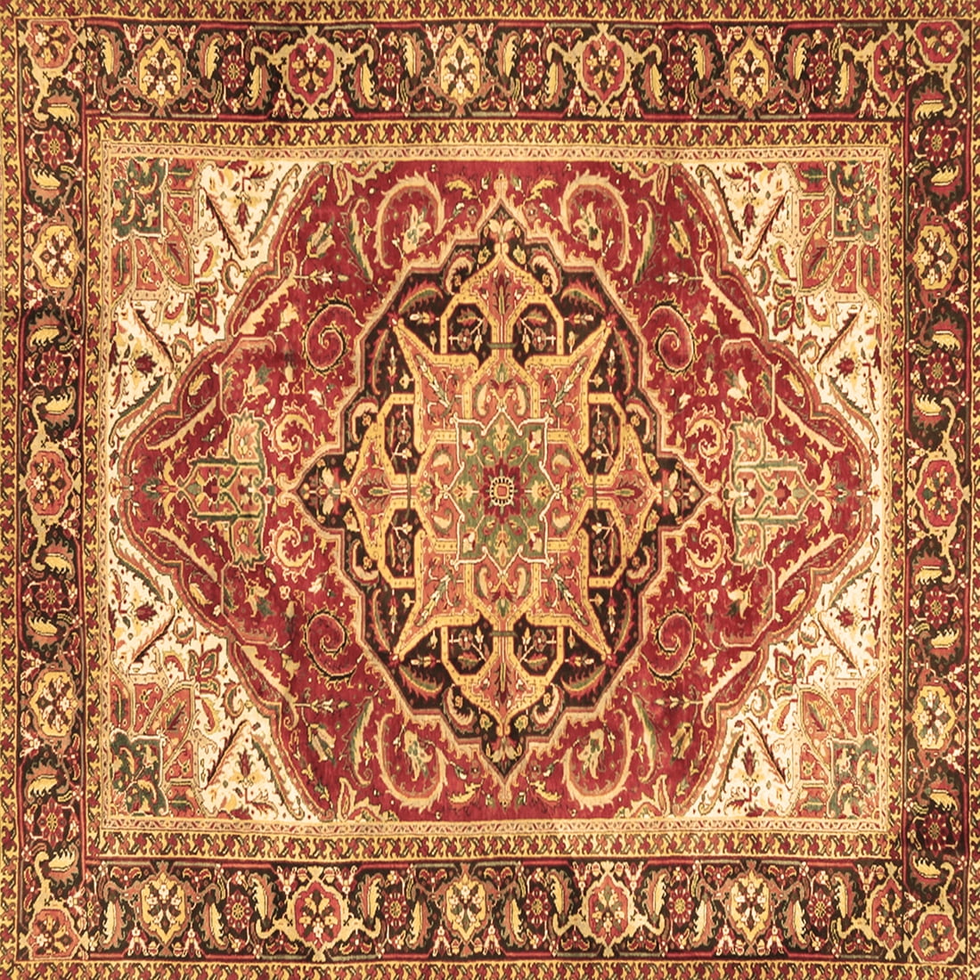 Traditional Area Rug Ahgly Company Indoor Square Persian Brown Traditional Area Rugs, 6 ...