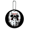 thumbnail image 1 of Friday the 13th Jason Mask Round Luggage ID Tag Card Suitcase Carry-On, 1 of 8