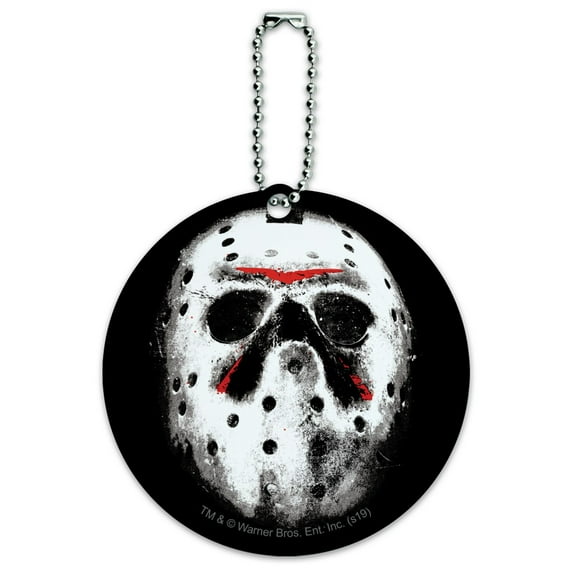 Friday the 13th Jason Mask Round Luggage ID Tag Card Suitcase Carry-On