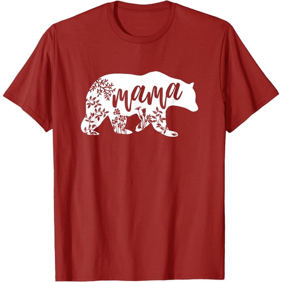 Elegant Floral Mama Bear T-Shirt, Perfect Gift for Moms