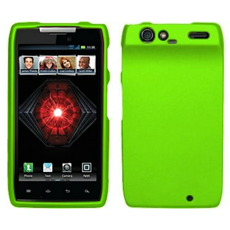 Razr Shell - LIME GREEN RUBBERIZED HARD SHELL CASE COVER FOR MOTOROLA DROID RAZR