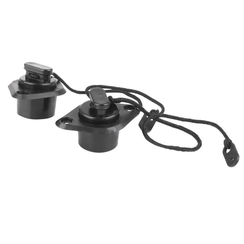 Marine PVC Pull out Scupper Drain Valve Cap for Fishing Boat Black Accessory 