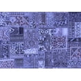 thumbnail image 1 of Ahgly Company Machine Washable Indoor Rectangle Patchwork Blue Transitional Area Rugs, 2' x 3', 1 of 4
