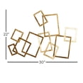 thumbnail image 4 of CosmoLiving by Cosmopolitan Contemporary Metal Rectangular Interconnected Frames Design Wall Décor, 30"W x 22"H with Gold Polished Finish, 4 of 13