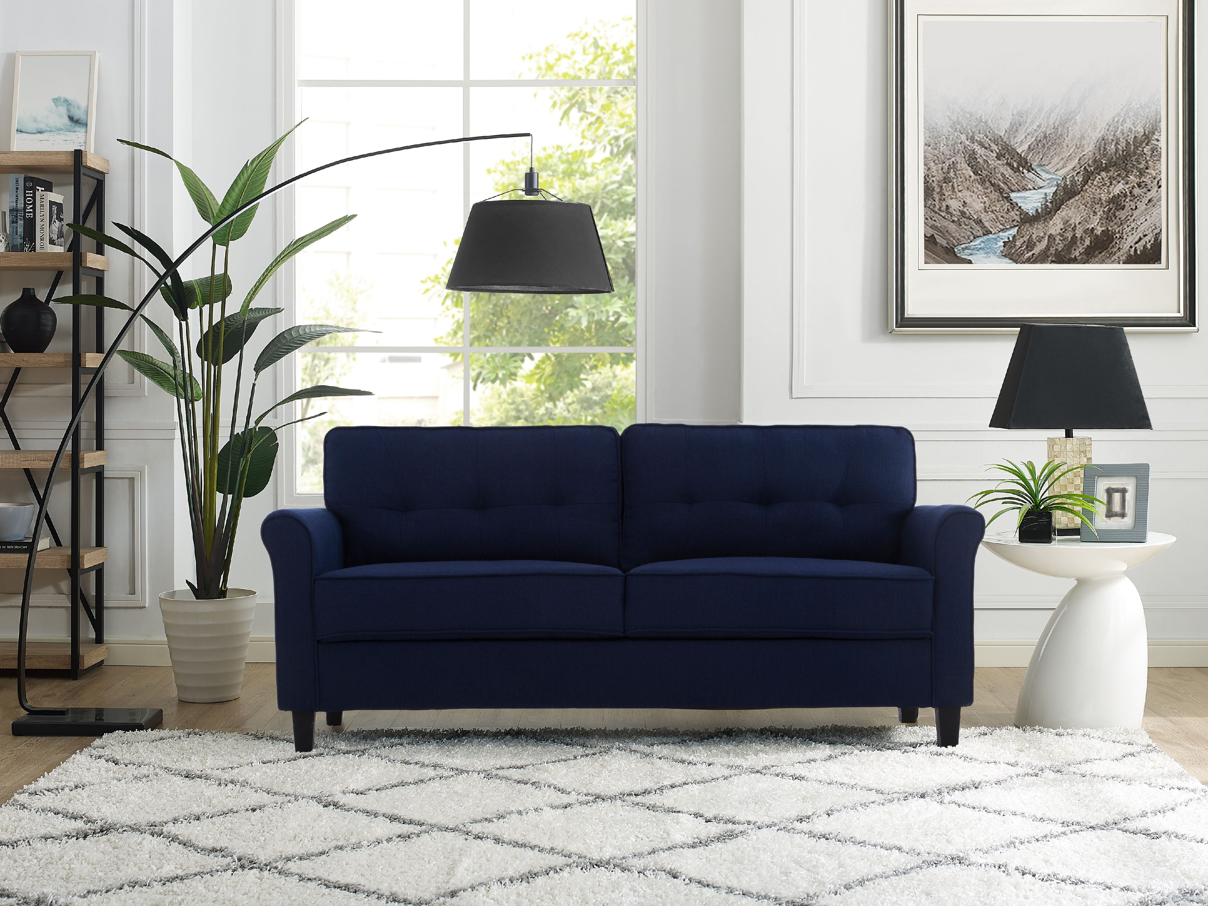 Lifestyle Solutions Hactor Sofa With Upholstered Microfiber Fabric