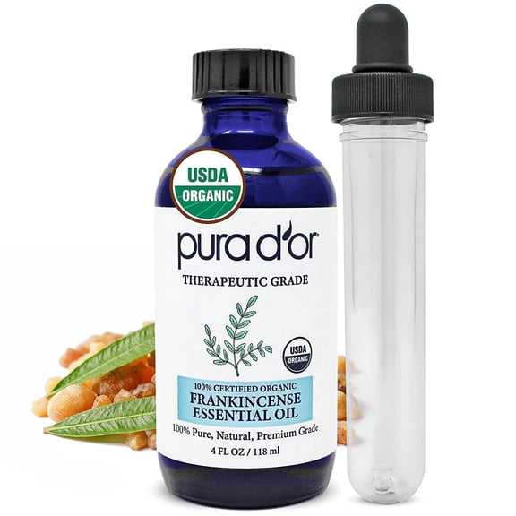 PURA D'OR Organic Frankincense Essential Oil 4 Fl Oz