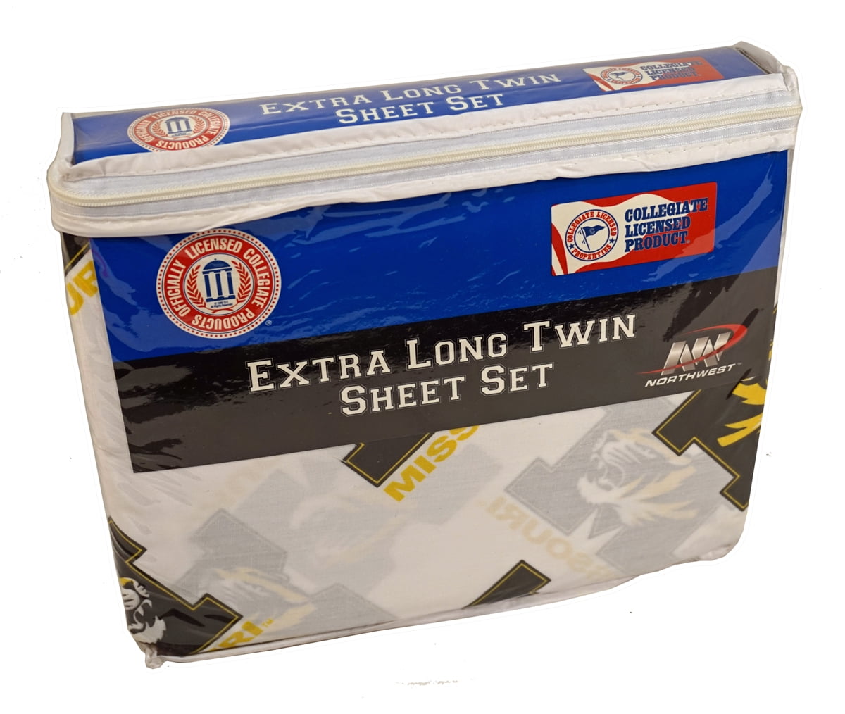Missouri Mizzou Tigers Extra Long Twin Bed Sheet Set with Pillow Case