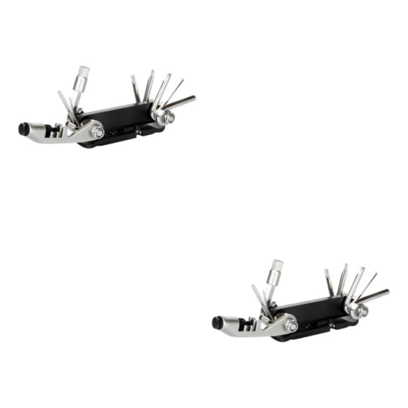 Naiovety Juego de reparación de bicicletas, herramienta de reparación mecánica de ciclismo multifunción portátil con destornillador, llave Negro 2Conjunto