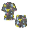 thumbnail image 5 of Naloa Geometric Women's Short-Sleeved Pajama Set, Loungewear, Summer pajamas, Breathable Cozy - Medium, 5 of 9