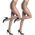 thumbnail image 1 of Women's Control Top Pantyhose With Run Resistant, Light Support Legs (2 Pair Pack) -Bomveson, 1 of 2