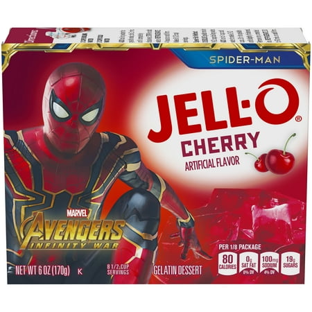 (3 Pack) Jell-O Cherry Instant Powdered Gelatin Dessert, 6 oz
