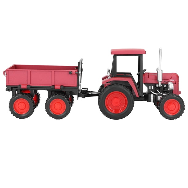 Vintage Tractor Toy 4 Wheel Trailer Model Vehicle Con Diseño Retro De Artesanía Fina Para Exhibición Y Juego De La Oficina En Casa