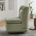thumbnail image 3 of Hassch 360° Swivel Chenille Barrel Chair with Metal Base and Pillow, Comfy Upholstered Accent Chair for Family Room, Office & Sitting Area (Pale Green), 3 of 8