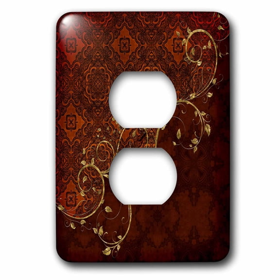 3dRose, Decorative vintage design in brown colors, 2 plug outlet cover