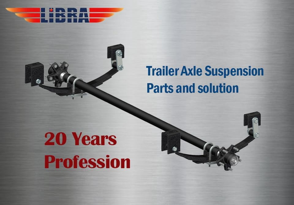 LIBRA 6000# 6K Single Trailer Axle Suspension Kit Leaf Spring/U-bolt/Hanger Kit