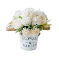 thumbnail image 1 of Toystoory Flores artificiales con jarrón Faux Rose Plantas falsas Cubo Arreglo Decoraciones Decoración para el hogar Maceta Contenedor para Decoración Blanco Toystoory HA084457-01, 1 of 6