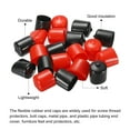 thumbnail image 4 of Unique Bargains 20pcs 24mm Rubber End Caps Cover Assortment Vinyl Screw Thread Protector Round PVC Vacuum Caps, Black Red, 4 of 5