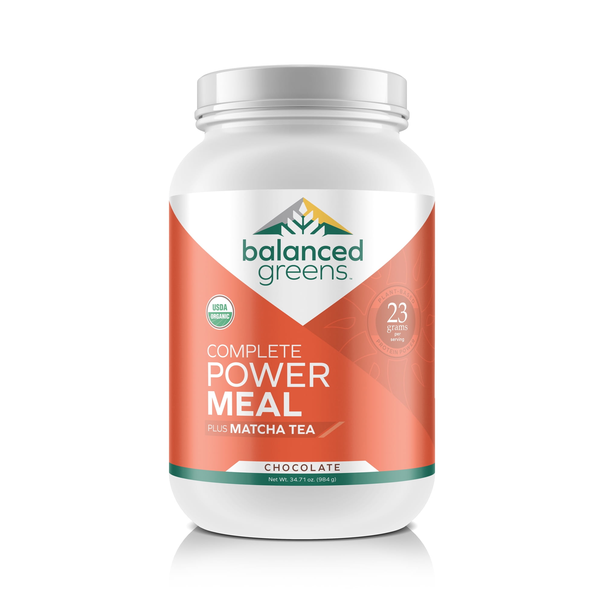 Power Meal Plus Matcha Protein Powder Meal Replacement, Organic, Raw, All-in-one Nutritional Vegan Shake, Gluten Free Chocolate - 24 Servings