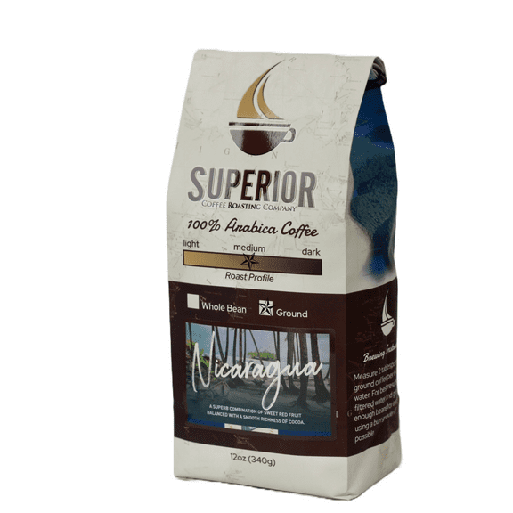 Superior Coffee Nicaragua - Single Origin Ground Coffee | 12oz Bag