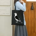 thumbnail image 5 of GOSMITH 2 Pcs Canvas Tote Bags Cute Aesthetic Tote Bags with Zipper Reusable Grocery Bags Cute Dove Black, 5 of 8