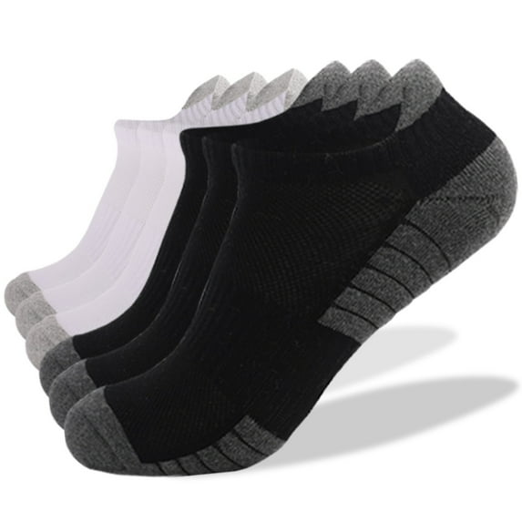 ERTUTUYI Men And Women Running Socks 6 Pairs Breathable Low Cut Sports Socks With Cushioning Ankle Socks Silver