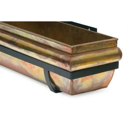 H. Potter 36-Inch Rectangle Copper/Wrought Iron Rustic Window Box