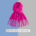 thumbnail image 2 of Splozh Women Neck Warmer Fleece Women's Long Plaid Blanket Scarf Thick Winter and Autumn Warm Scarf Plaid Scarf Wrap Shawl Women's Gift Hot Pink,One Size, 2 of 5